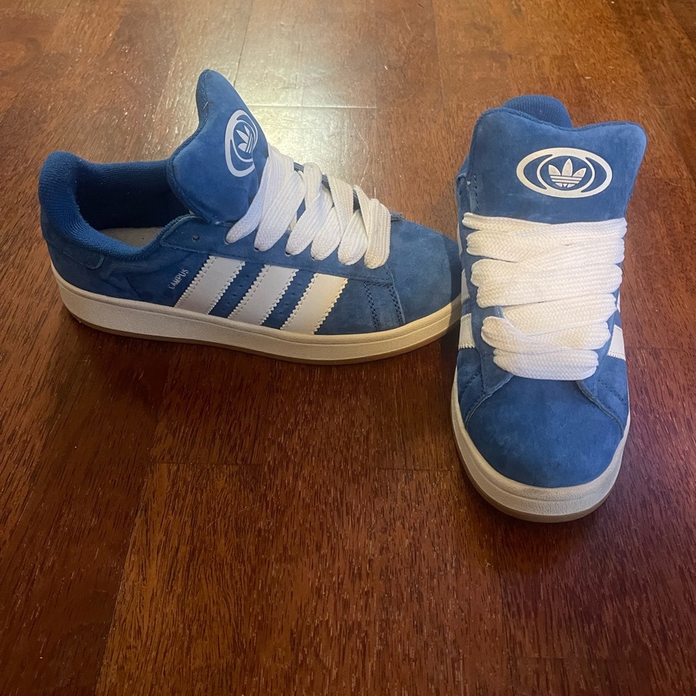 Lucid blue adidas campus